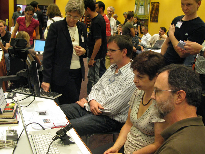 File:COGAIN2008-Nancy-and-Dixon-Cleveland-demonstrating-LC-eyegaze-systems.jpg